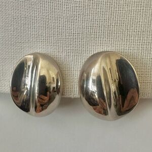 BAYANIHAN 925 Sterling Silver Modernist Clip-On Earrings